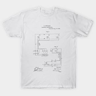Electric Annunciator Vintage Retro Patent Hand Drawing T-Shirt